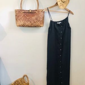 Free People sundress. Steel gray silk.